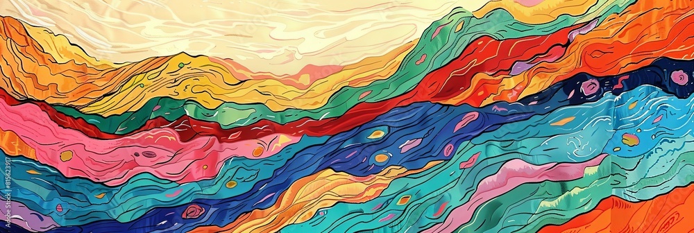 Vibrant Abstract Mountain Landscape Vibrant Abstract Mountain Landscape