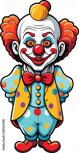 Vector illustration of a creepy clown