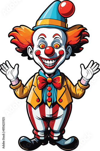 Vector illustration of a clown isolated on a white background