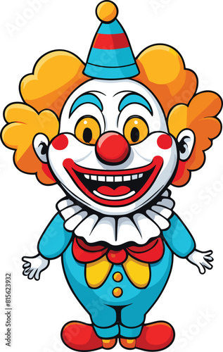 Vector illustration of a clown isolated on a white background