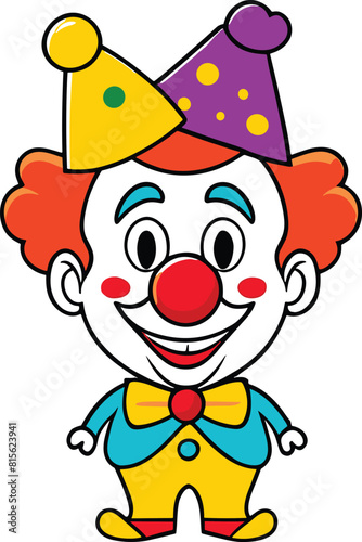 Vector illustration of a clown isolated on a white background