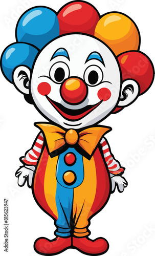 Vector illustration of a clown isolated on a white background