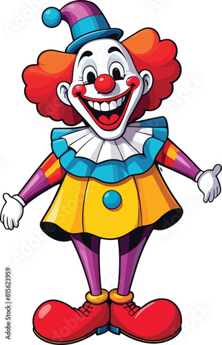 Vector illustration of a clown isolated on a white background