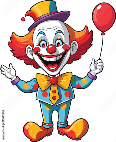 Vector illustration of a clown isolated on a white background