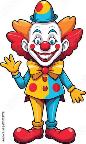 Vector illustration of a clown isolated on a white background