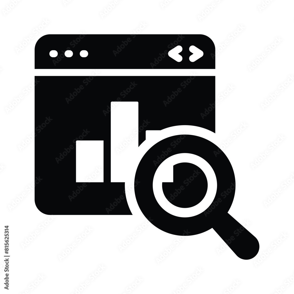 An icon of web analysis in trendy style isolated on white background