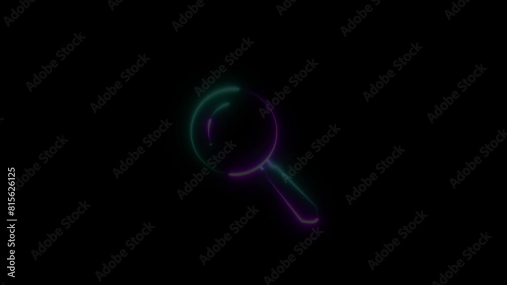 Neon magnifying glass icon. Orange neon style on black background. Green neon light search icon. Light icon. Bright neon search sign, search, focus, zoom, Neon magnifying glass icon. Orange neon style on black background. Green neon light search icon. Light icon. Bright neon search sign, search, focus, zoom,