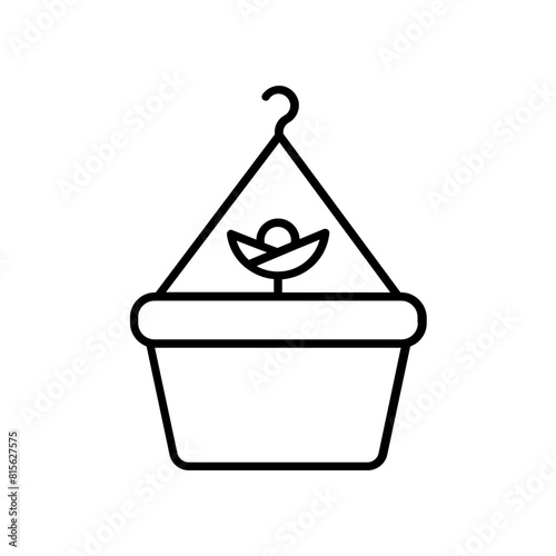 hanging pot icon. outline icon