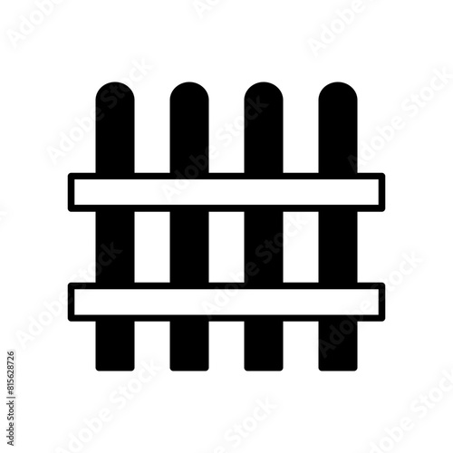 fence icon. black fill icon