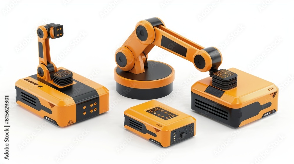 Factory robot. Automated hand. 3D illustration Factory robot. Automated hand. 3D illustration
