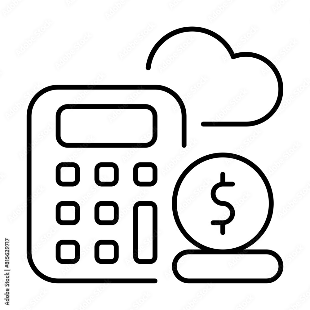Calculate Icon With Thine Line Style Calculate Icon With Thine Line Style