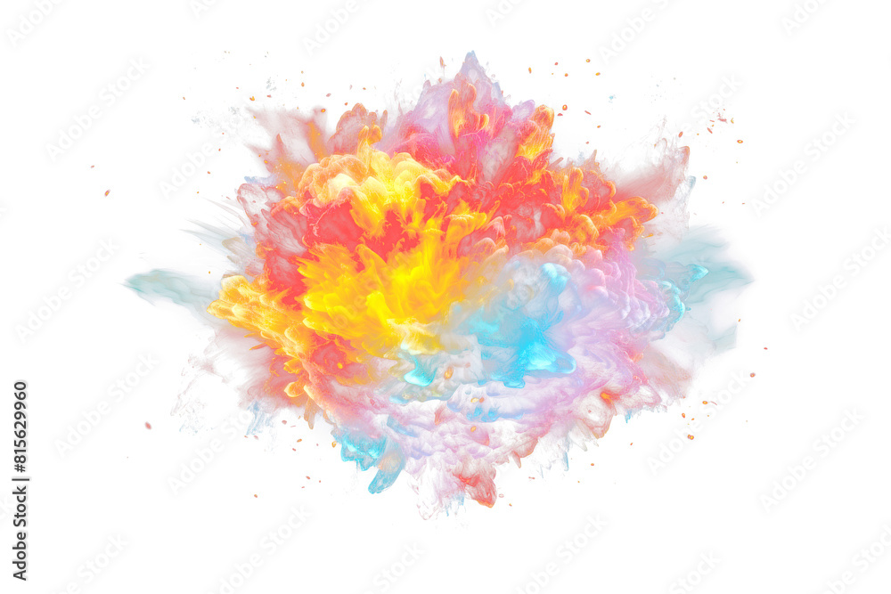 Vibrant Colorful Explosion in Space on transparent