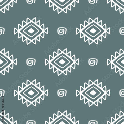 Geometric seamless pattern. Creative abstract squiggle style hand drawn background or trendy design with basic shapes. Simple childish scribble wallpaper print.