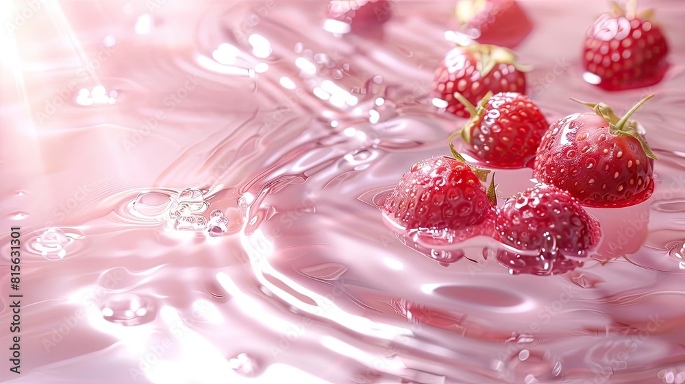 Lights and Red Strawberries on Water