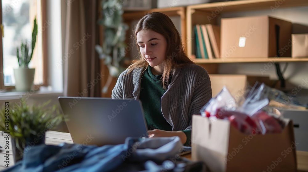 person using laptop, online shop person using laptop, online shop