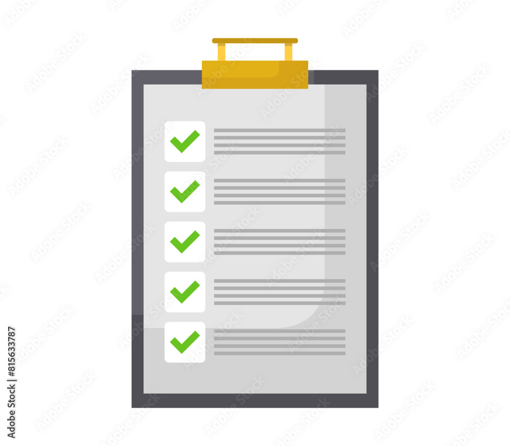 Digital illustration of a clipboard with a to-do list and green checkmarks Digital illustration of a clipboard with a to-do list and green checkmarks