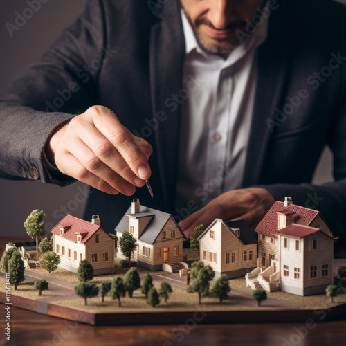 Confident Real Estate Agent Holding Key to Your Dream Home