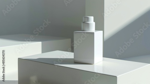 Compact Cube-Based Lotion Bottle  Fashioned from Plastic Material