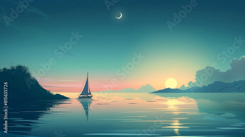 Calm vector landscape background