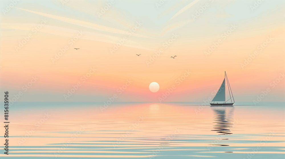 Naklejka premium Calm vector landscape background