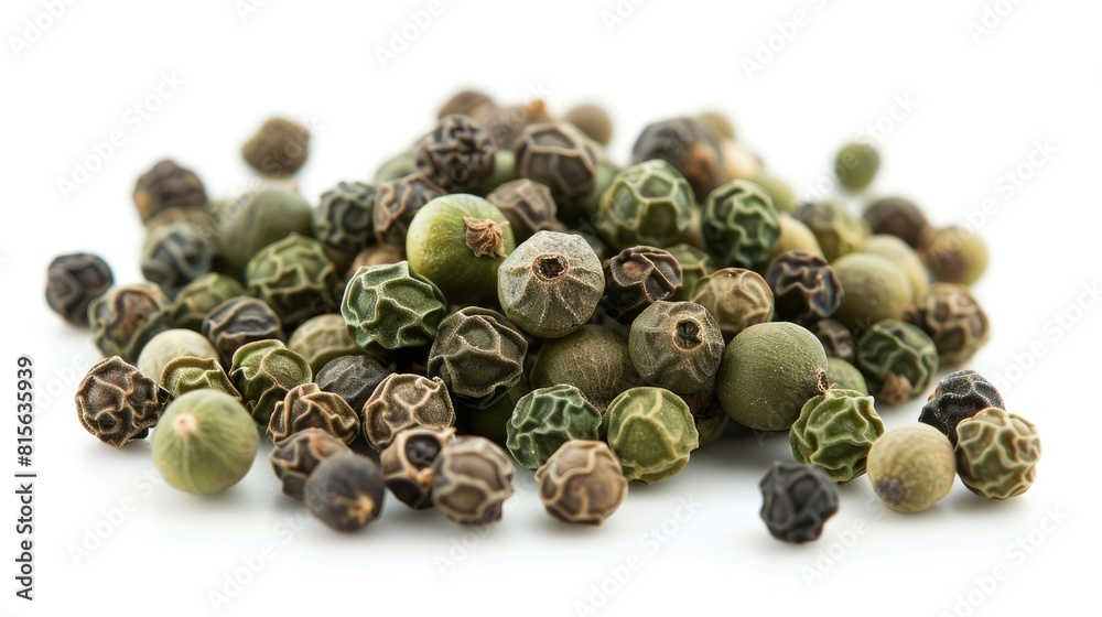 Isolated green peppercorns on a white background Isolated green peppercorns on a white background