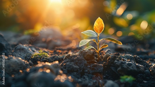 Small business thrives like a sapling reaching for the sun photo