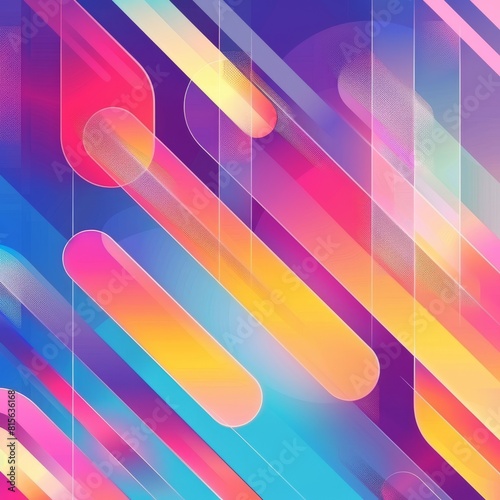 abstract colorful background with lines abd bubbles photo