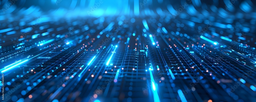Abstract futuristic technology background of global high speed digital data transfer, ultra fast broadband and connection, digital cyber tech motion with neon lights Abstract futuristic technology background of global high speed digital data transfer, ultra fast broadband and connection, digital cyber tech motion with neon lights