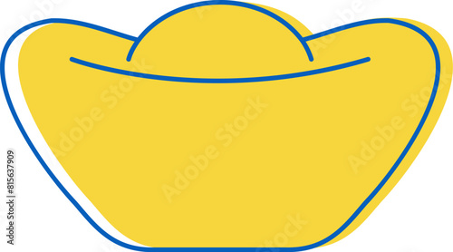 Gold ingot in printing style