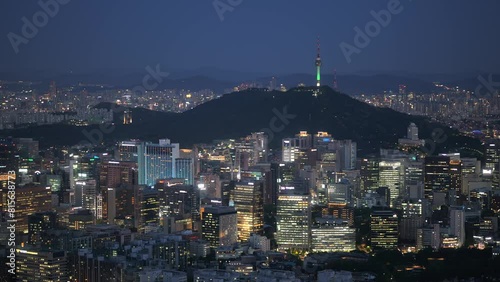 인왕산에서 본 남산방면 부터 경복궁까지 패닝샷 서울 야경