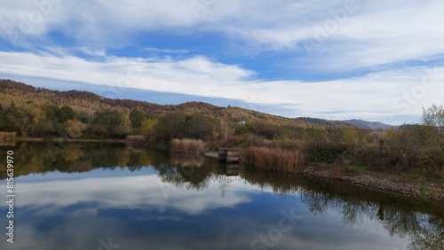A lake in the mountains