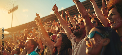 Crowd of people ecstatically cheering and clapping during a live concert, enjoying the music and atmosphere, banner photo