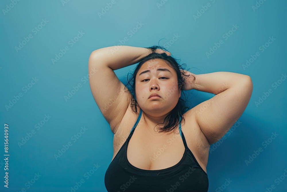 A woman who is distressed by obesity A woman who is distressed by obesity