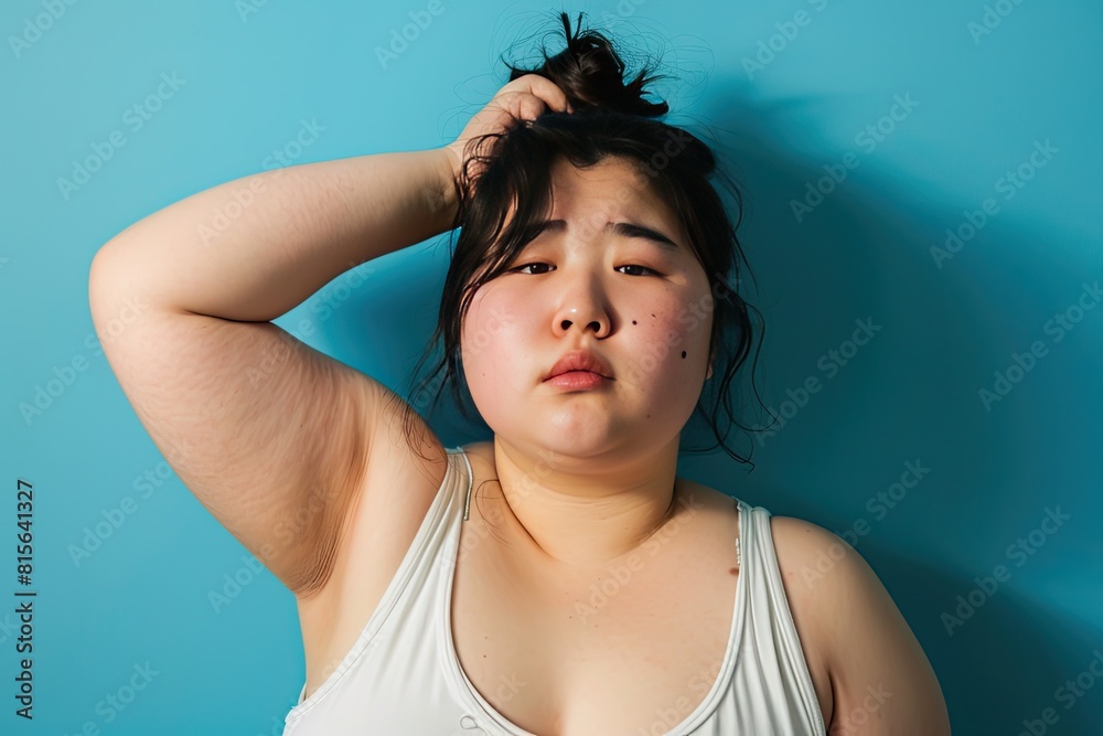A woman who is distressed by obesity