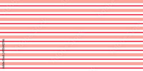 Seamless pattern with horizontal red and pink stripes. Striped background in Christmas style. Texture for candy wrapping paper or for gift