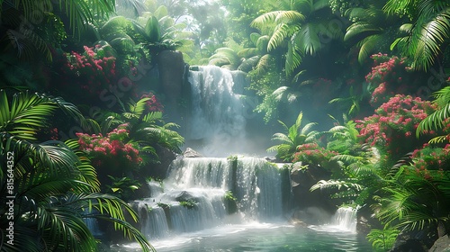 Immerse yourself in the lush foliage of a tropical rainforest  where vibrant flora and fauna thrive amidst a symphony of color and sound  captured in stunning 8K realism.