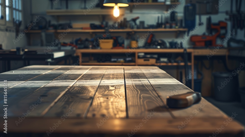 modern clean workshop bench close up of clean surface. modern clean workshop bench close up of clean surface.