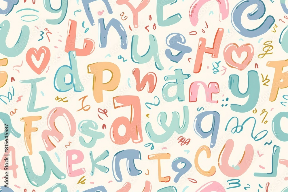 pattern background with all the alphabet letters, pastel colors pattern background with all the alphabet letters, pastel colors
