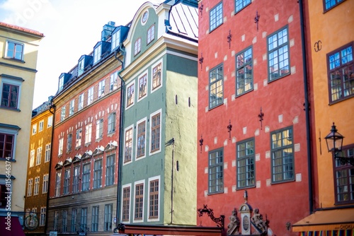 Photography Stunning view of Gamla stan in Stockholm, Sweden with brightly colored houses