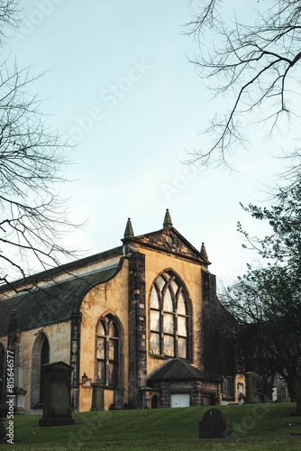 Scenic view of the Greyfriars Kirk in Edinburgh, Scotland.
