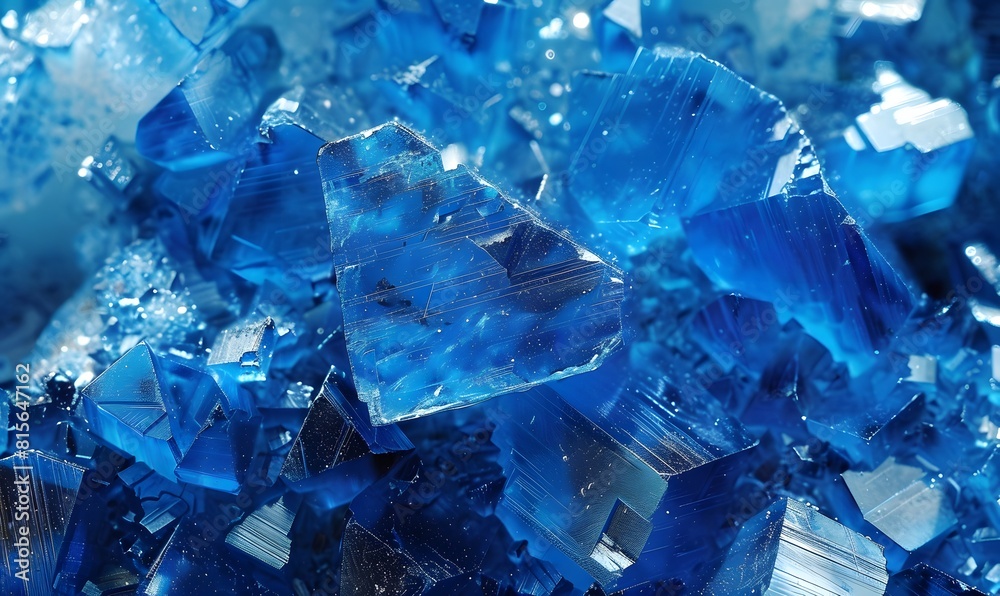 Blue Copper Sulfate Crystals, Generative AI Blue Copper Sulfate Crystals, Generative AI