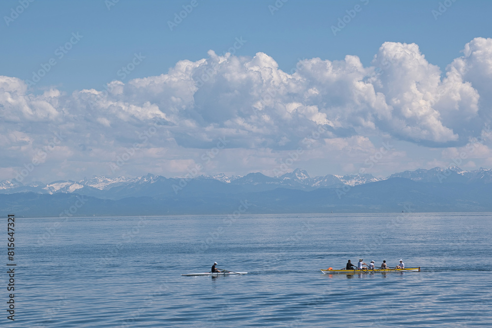 Ruderboote auf dem Bodensee