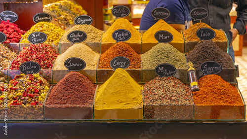 Photography Dried Herbs Spices and Tea at Egyptian Market in Istanbul