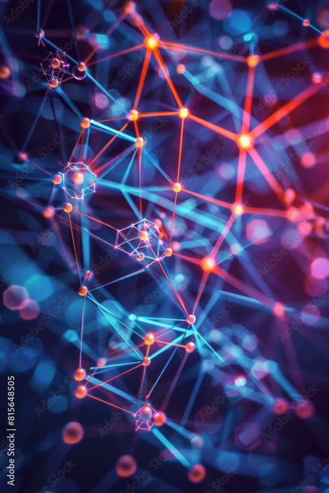 Interconnected dots on vibrant blue surface abstract representation of communication Interconnected dots on vibrant blue surface abstract representation of communication