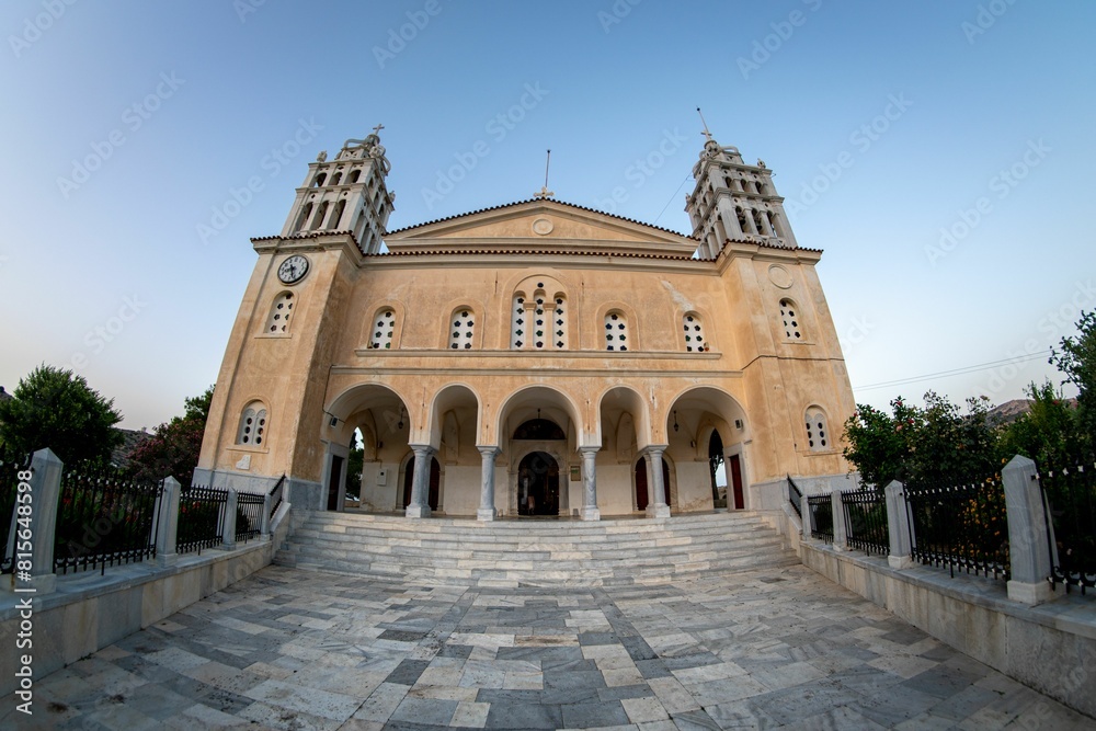 Majestic and grand cathedral with towering columns and a majestic clock tower Majestic and grand cathedral with towering columns and a majestic clock tower