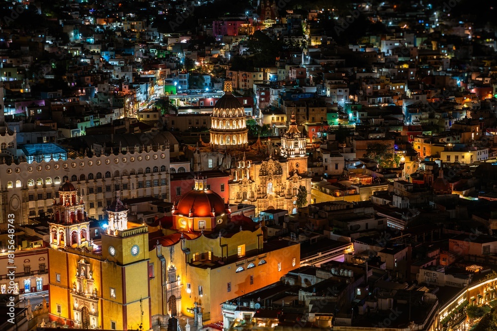 Fototapeta premium Bird's eye view of Guanajuato city Mexico