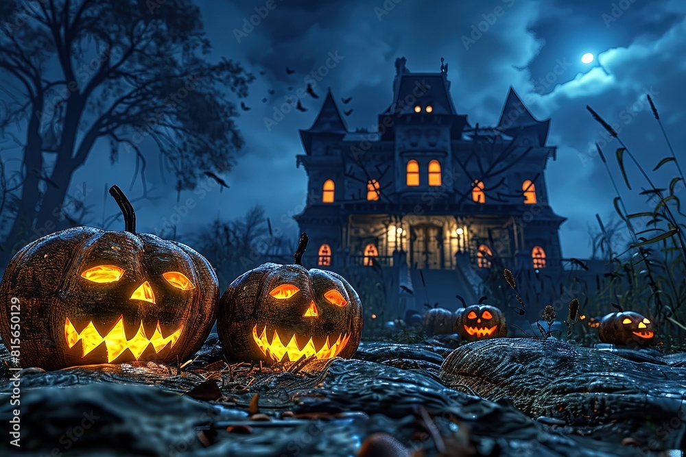 Spooky Halloween Town 3D illustration. Spooky Halloween Town 3D illustration.