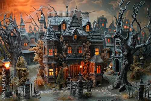 Spooky Halloween Town 3D illustration. © Jahid CF 5327702
