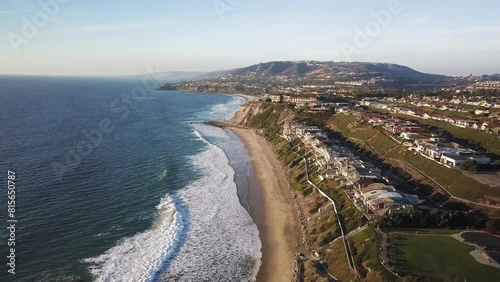Drone footage of the Monarch Beach neighborhood in Orange County, Dana Point, California, USA
