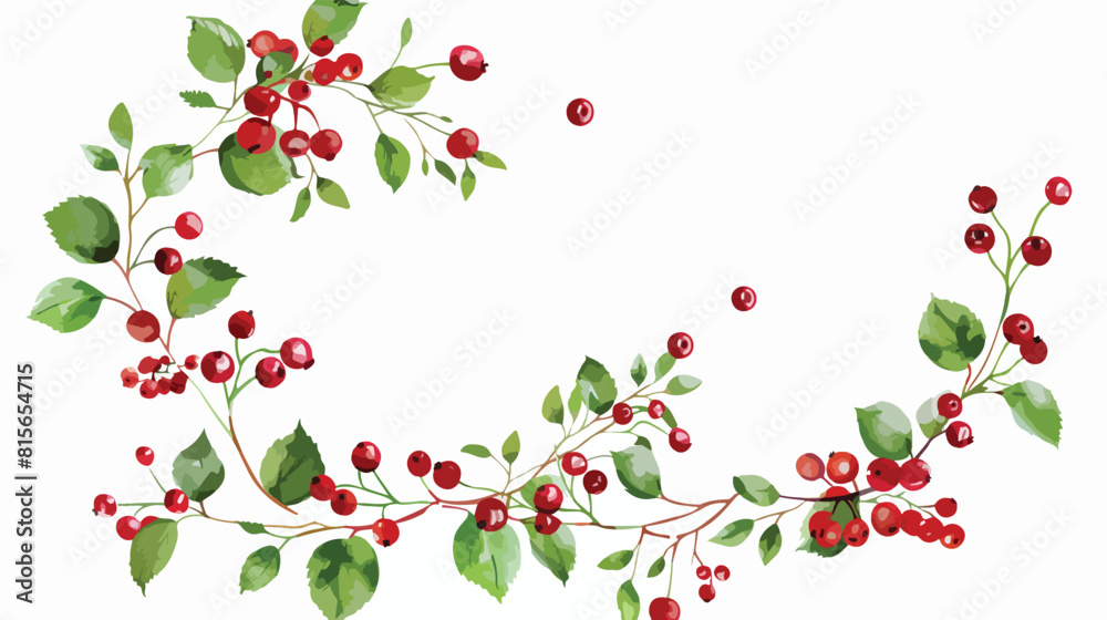Round natural backdrop or wreath made office lingonberries